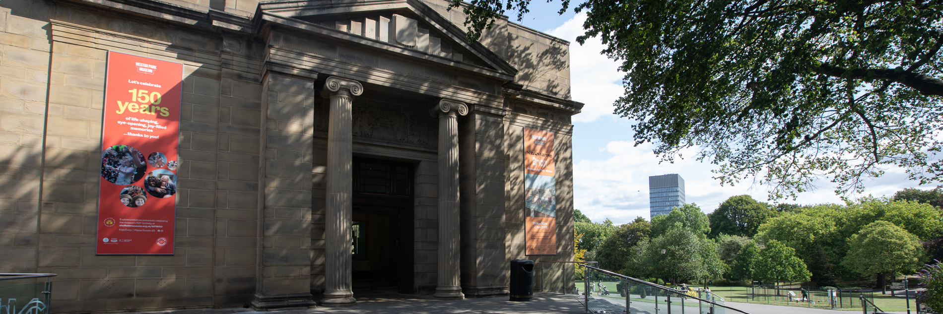 Entrance of Weston Park Museum and surrounding park 