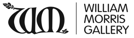 A logo graphic featuring a stylised version on the initials 'WM' and the words 'William Morris Gallery'